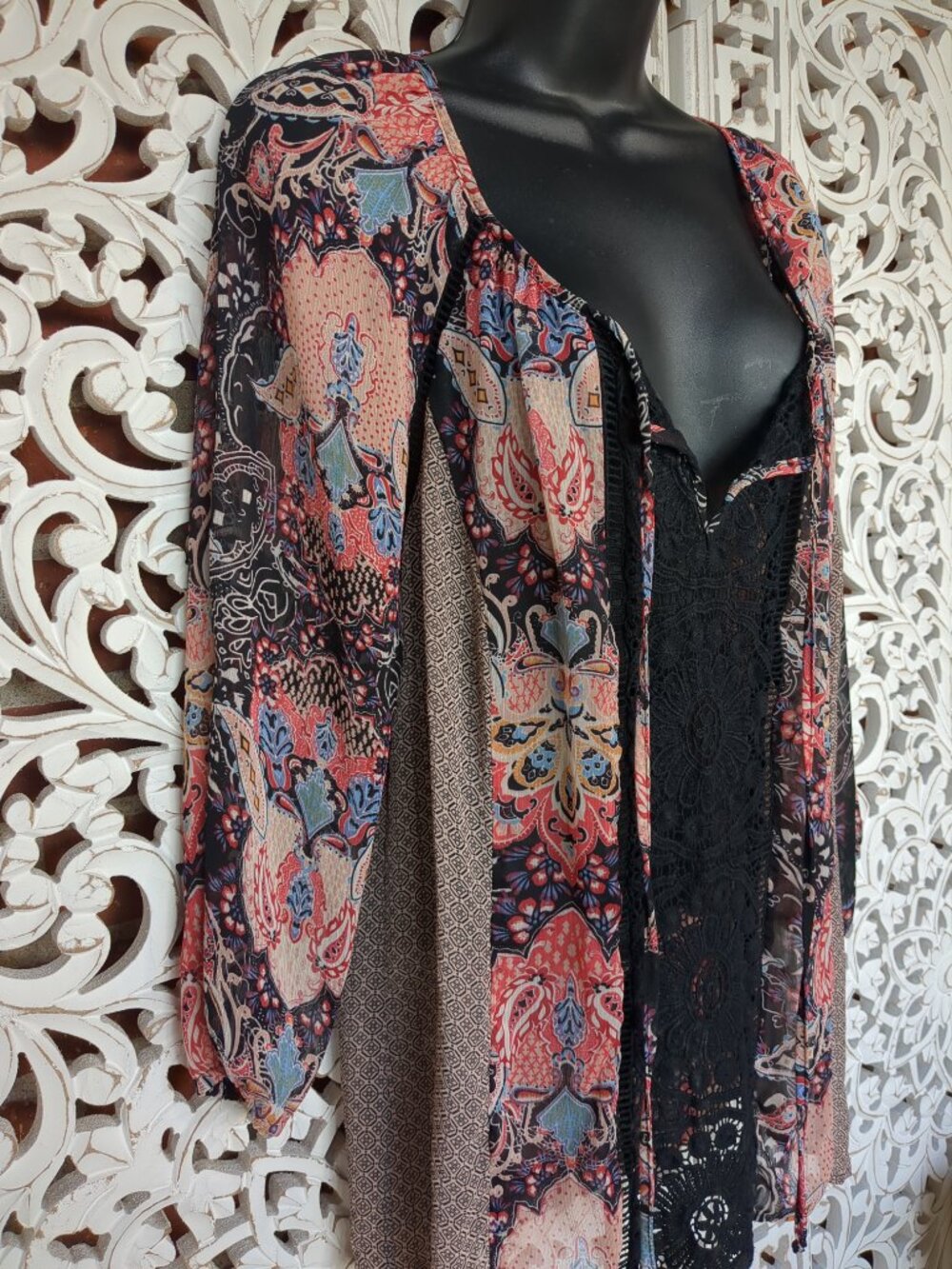Long Sleeved Multi Color Casual Blouse - Picture 4 of 14